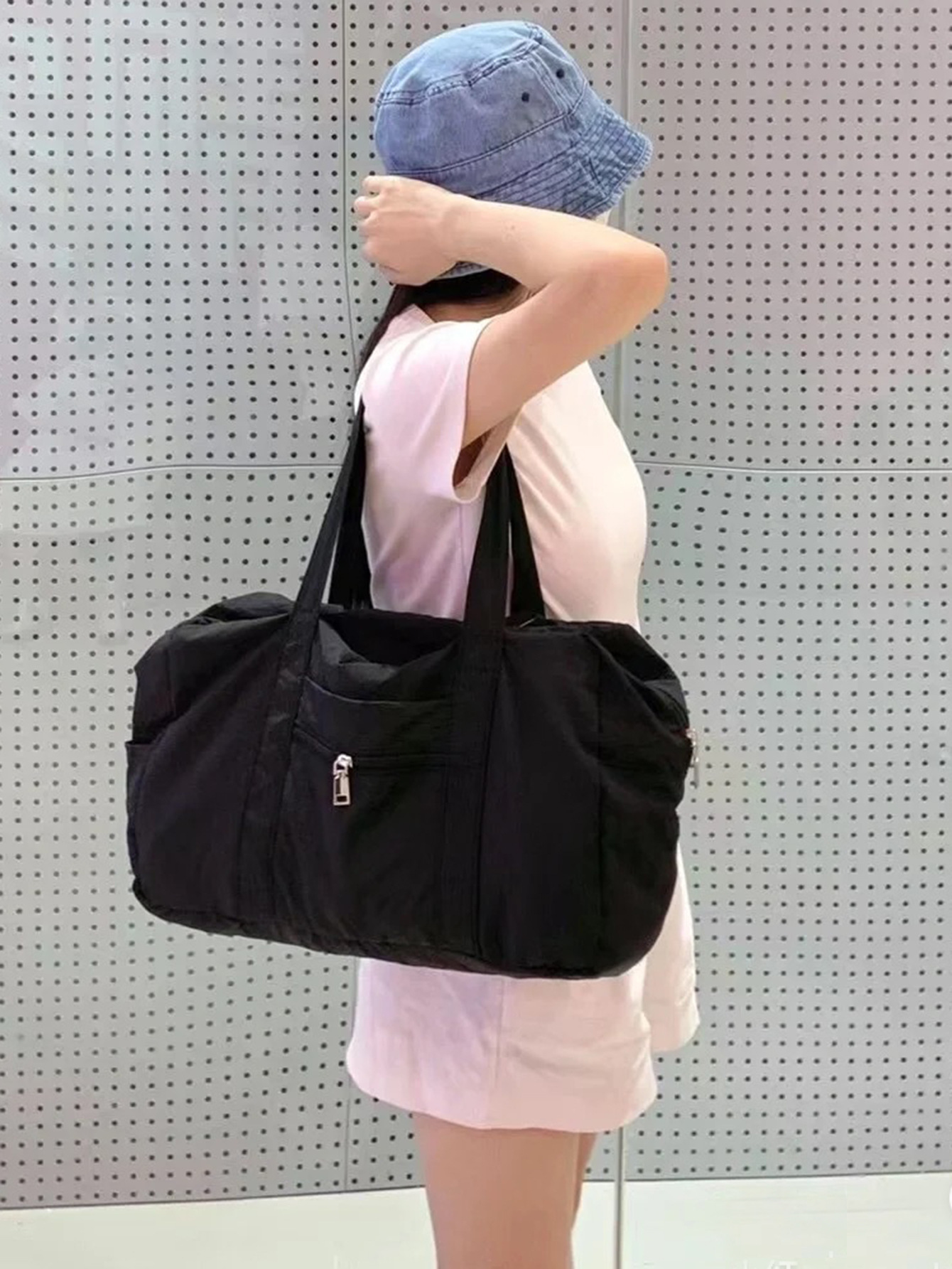 Bolso rosa Tote Bolso de viaje portátil de gran capacidad Bolso deportivo portátil Bolso de equipaje de gran valor de estilo occidental de corta distancia