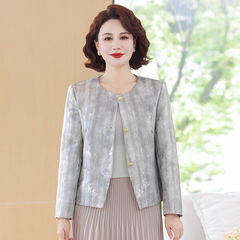 妈妈春装外套气质洋气时髦新款中年女装春秋短款上衣|undefined