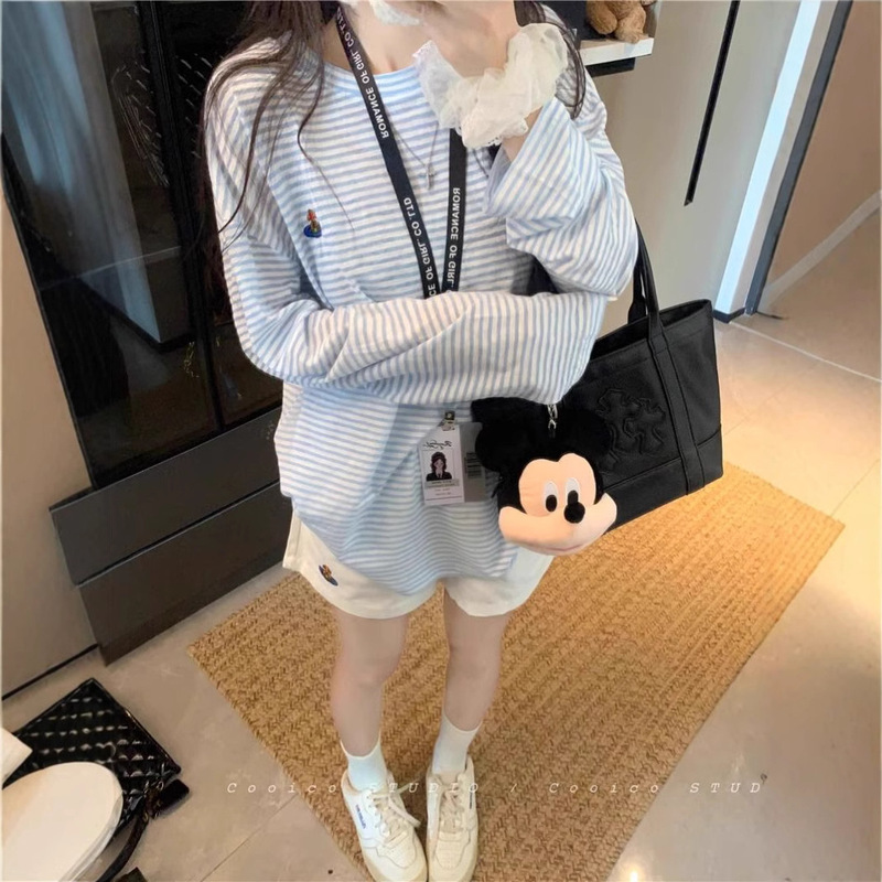 Casual Color-Block Striped T-Shirt Sun Protection Shirt 2025 Summer Niche Design Striped Thin Long-Sleeve Top for Women Casual Color-Block Striped T-Shirt Sun Protection Shirt 2025 Summer Niche Design Striped Thin Long-Sleeve Top for Women