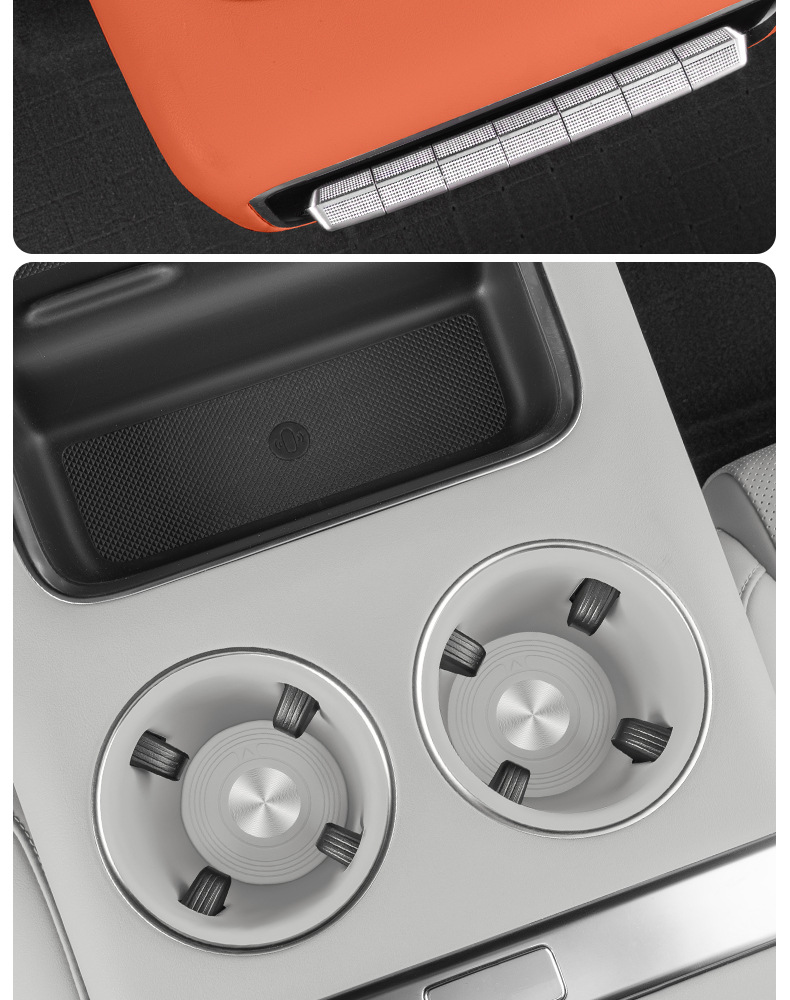 Suitable for Ideal L6L7L8L9 Central Control Water Coaster Silicone Anti-Slip Wireless Charging Storage Pad Car Supplies Modification