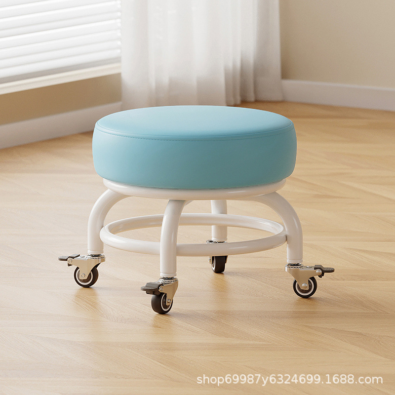Rueda universal taburete pequeño polea doméstica taburete redondo para cambiar zapatos limpiador taburete bajo con artefactos mágicos para niños pequeños taburetes silenciosos