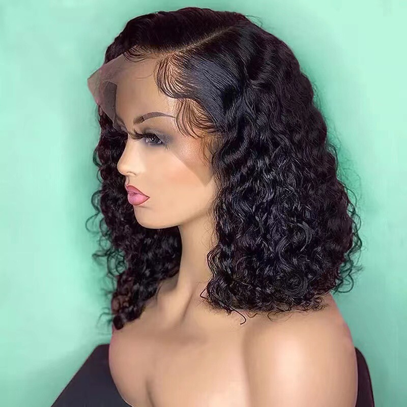 Front Lace Wig Amazon New Wig European and American Women Black Small Curly Wig Hair Set in stock Wholesale Front Lace Wig Amazon New Wig European and American Women Black Small Curly Wig Hair Set in stock Wholesale
