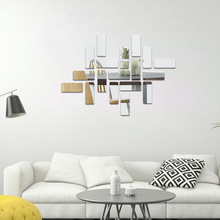 熱賣亞克力3d鏡面牆貼 18個長方形diy設計鏡子牆貼家居裝飾貼