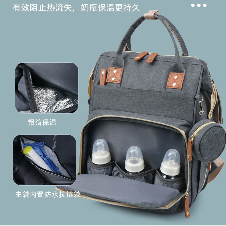 Exclusivo a través de la frontera para la moda japonesa y coreana de gran capacidad para madres y bebés, bolsas de hombro ligeras, bolsas de leche, bolsas de cuna