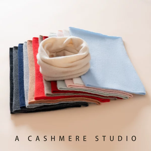 100% Cashmere Seamless Knit Neck Warmer, Skin-Friendly and Warm, Anti-Cold Pullover Neck Gaiter, in Stock