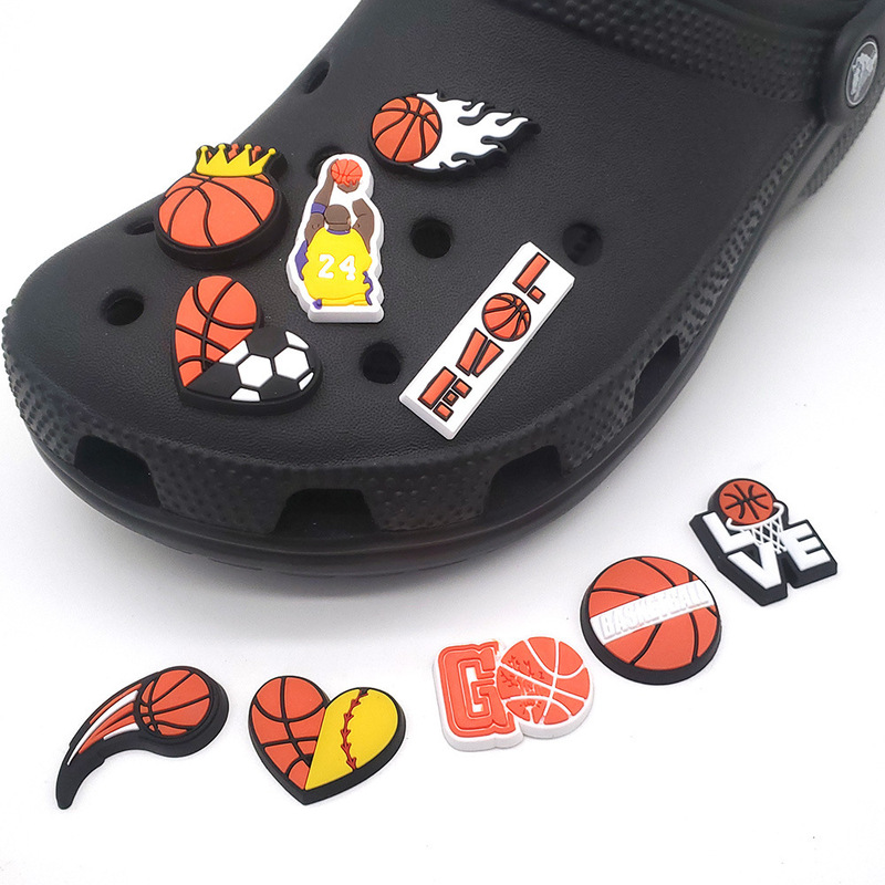 NBA basketball series hole shoes accessories PVC soft rubber shoe buckle diy shoes flower shoes decorative garden shoes accessories creative