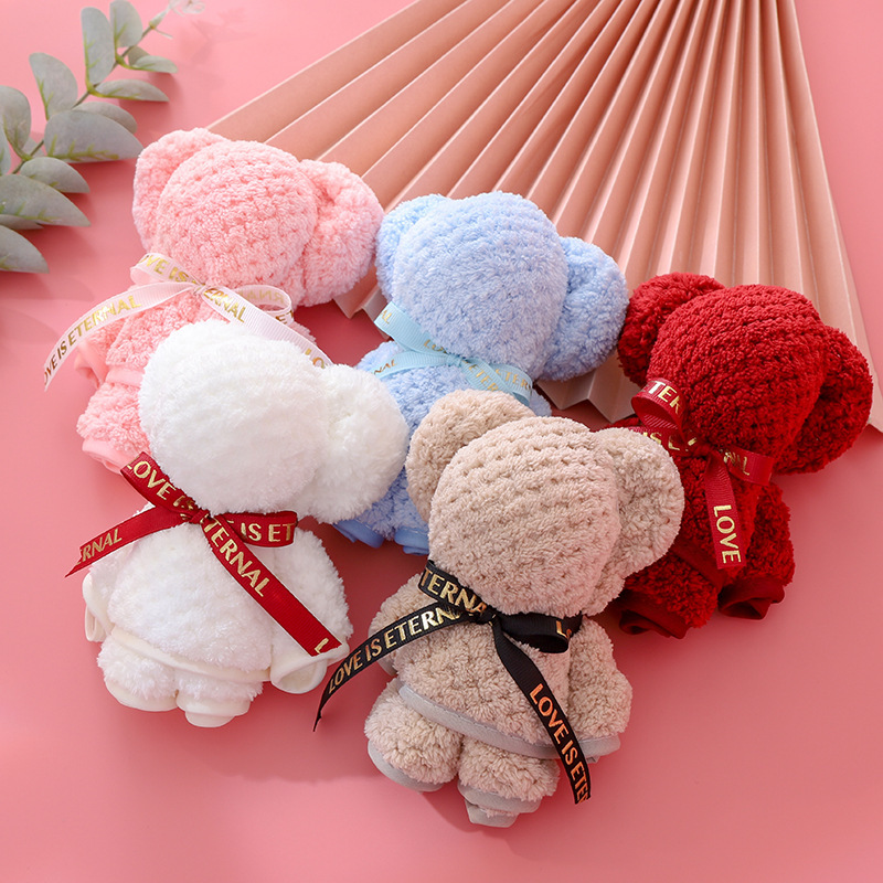 Bear towel companion gift wedding bridesmaid return 30*40cm wrapping towel bear candy shop small gift wholesale