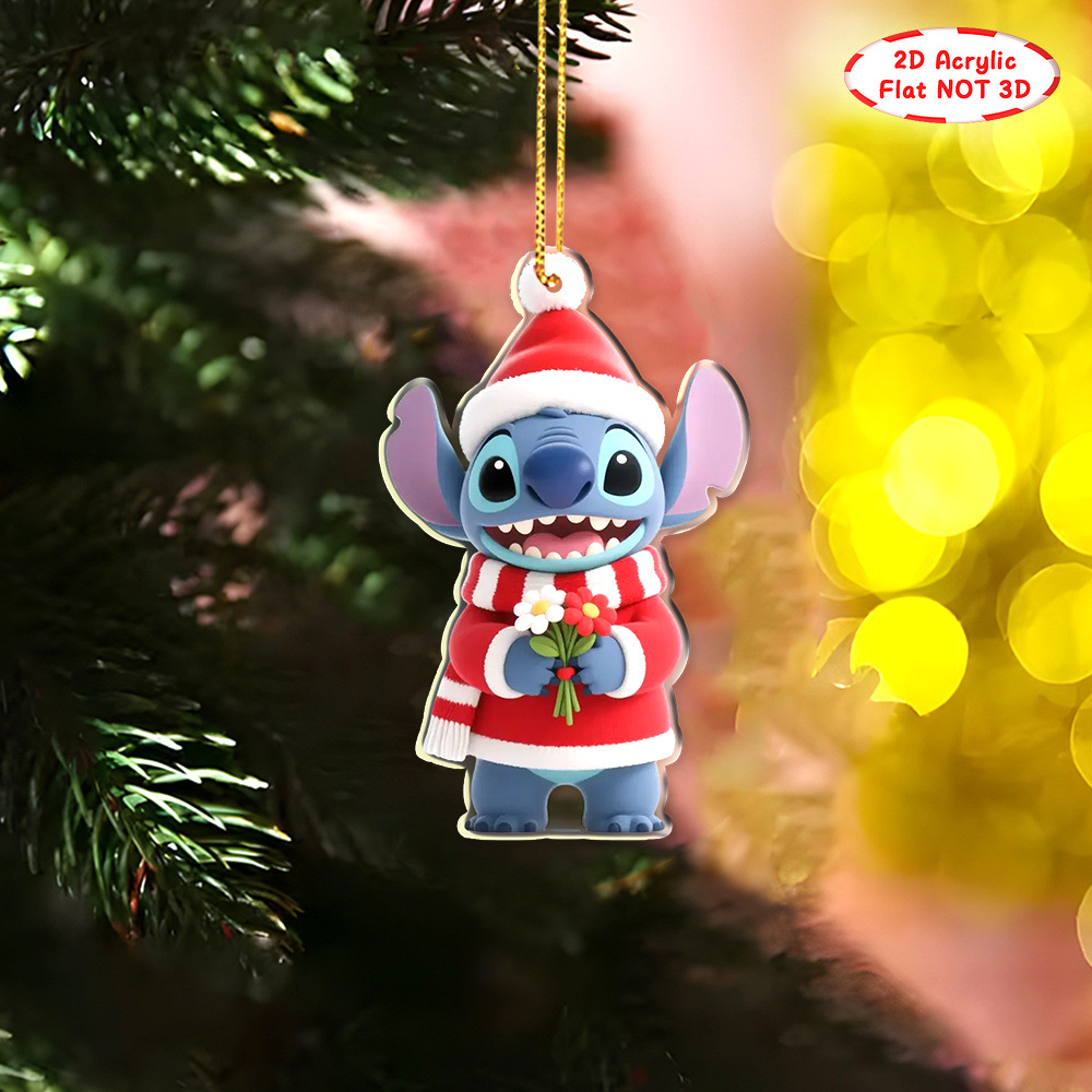 Transfronterizos temu Xiyin nuevo Stiltys decoración de Navidad decoración de automóviles colgante plano acrílico 2D lista