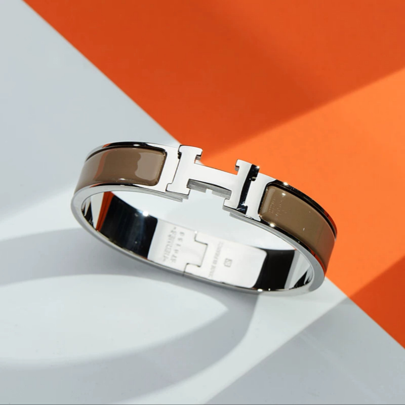 H文字フロストブラックサムライブレスレットエナメルクラシックカップルブレスレットローズゴールドワイドバージョン工場直販|undefined
