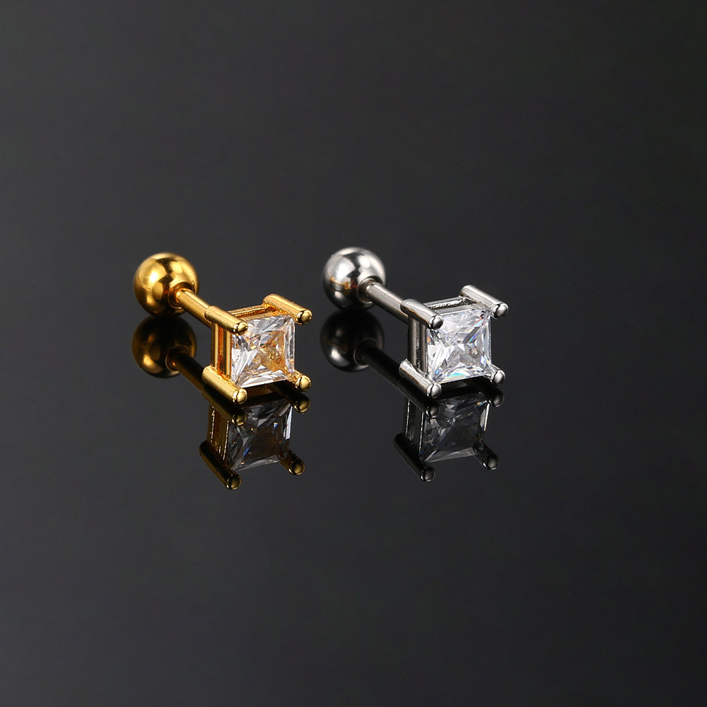 1 Piece Quantity Holiday, Daily Occasion Copper Material 1 Piece Ear Cartilage Rings & Studs Classic Style Flower Copper Inlay Zircon Ear Cartilage Rings & Studs