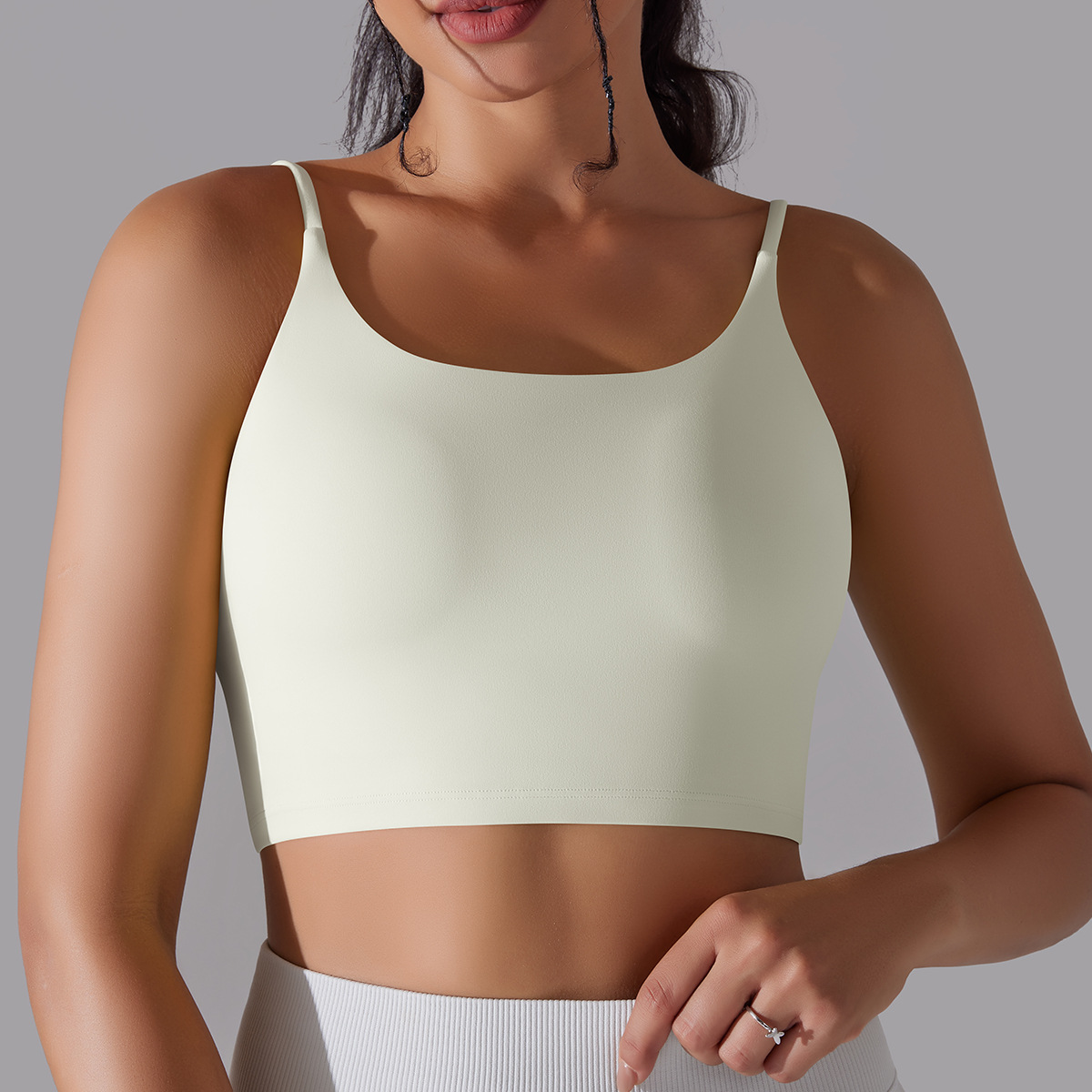 Simple Style Solid Color Nylon Cotton Blend U Neck Active Tops Vest display picture 84