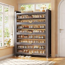 钢制鞋柜家用门口玄关柜防尘多层大容量储物柜入户上翻门多层鞋架