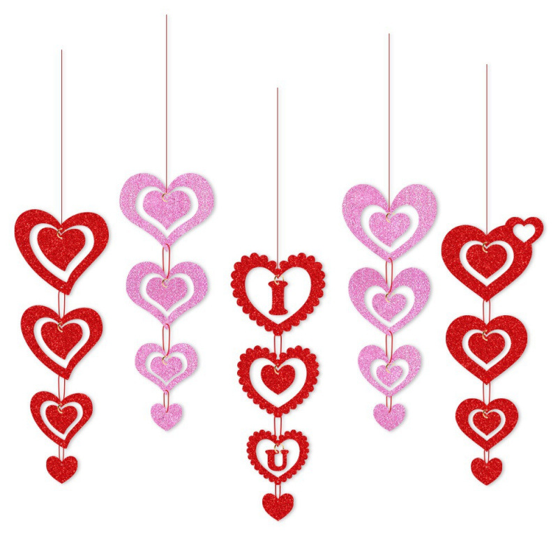 Nueva decoración de San Valentín hueco colgante colgante decoración de boda amor amor U colgante de techo