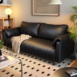 Solid Wood Sofa Elephant Ear Sofa Small Apartment Sofa Bed Rental House Double Three-Seater Office Sofa