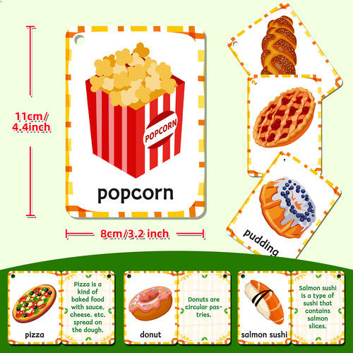 48 Food Recognition Baby Enlightenment Education Cards Cross-border Parent-child Time Children's Early Education Brain-teaser Education Cards