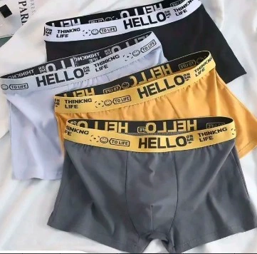 [Random color] Men's underwear, comfortable large size, simple boxer briefs, boxer shorts, size L (recommended 95-110 pounds)