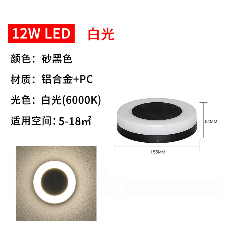 소형 원형 12W 백색광