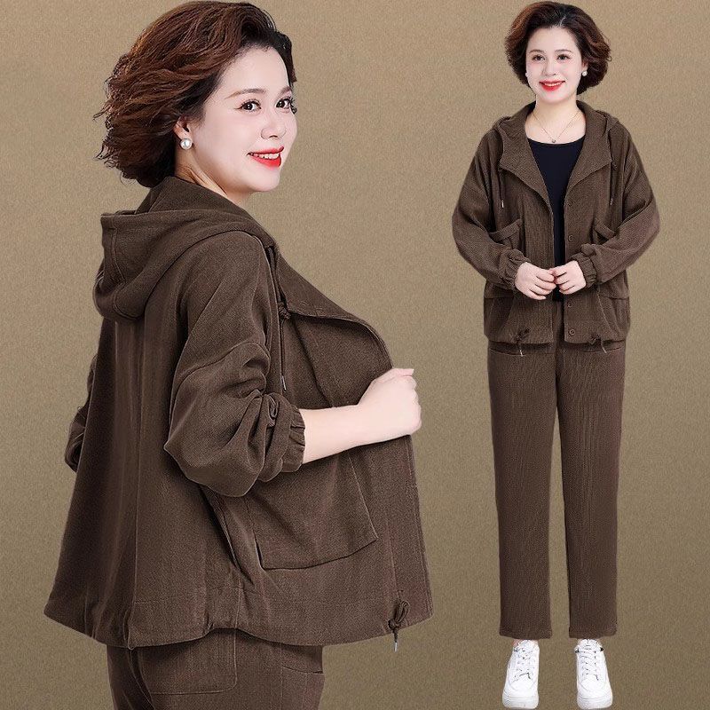 中老年运动套装女春秋洋气休闲两件套2025新款妈妈装秋装外套上衣|undefined