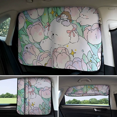 Car curtains | Car Sunshade Retractable Magnetic Window