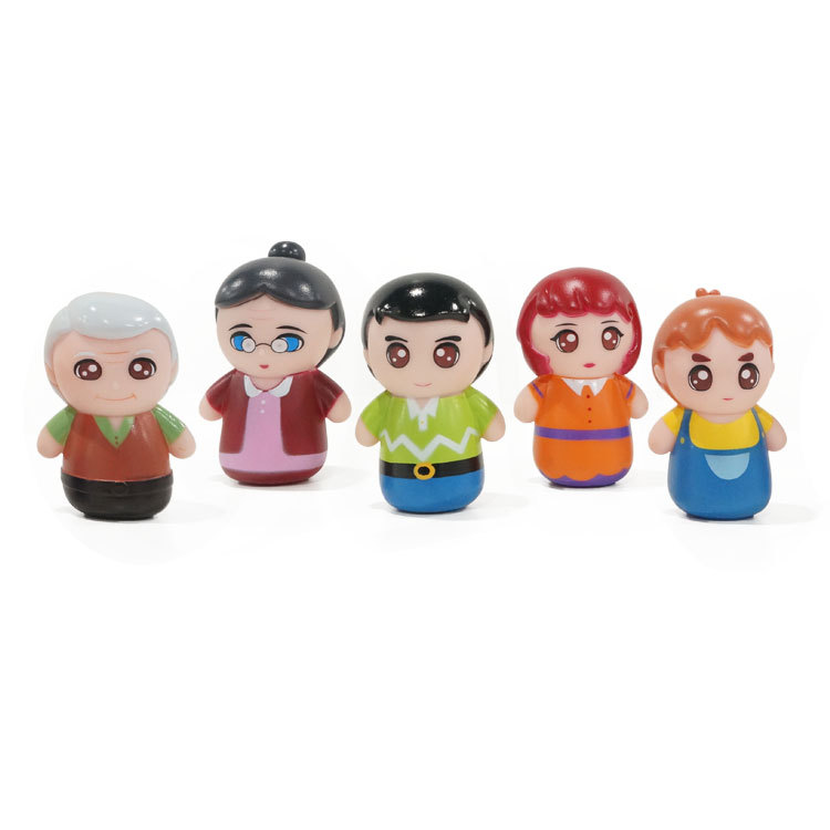 Bebé de los niños educación temprana Iluminación dedo muñeca animal de dibujos animados muñeca calmante juguete PVC de goma suave juguete transfronterizo