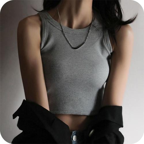 Internet celebrity short black bottoming thread camisole women's summer inner sleeveless design stylish outer top
