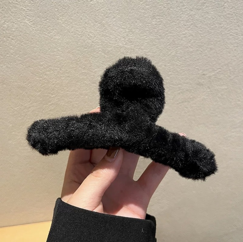 秋冬の真のレッグウサギの毛玉は大きいサイズの毛のヘアピンの後頭部のサメのクリップのヘアピンの髪飾りの新年の爆発金をつかみます。|undefined