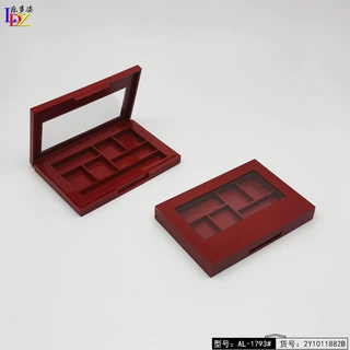 眼影盒长方形带窗口眼影腮红口红盘7格6色长方空盒盘