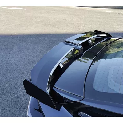 Automobile universal tail three-compartment Fixed wind wing - gloss-black
