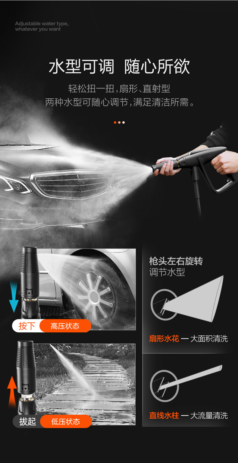 Yili 6790 Commercial Car Washer 220V High Pressure Cleaning High Power Car Brush Water Pump Industrial Washing Tool Water Gun
