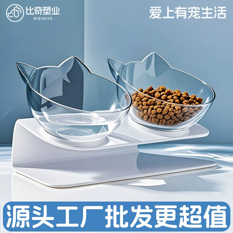 Индивидуальная миска для кошек с наклоном 15 градусов, приподнятая миска для кошек и собак, миска для корма для кошек с защитой шеи, оптовая продажа мисок для кошек