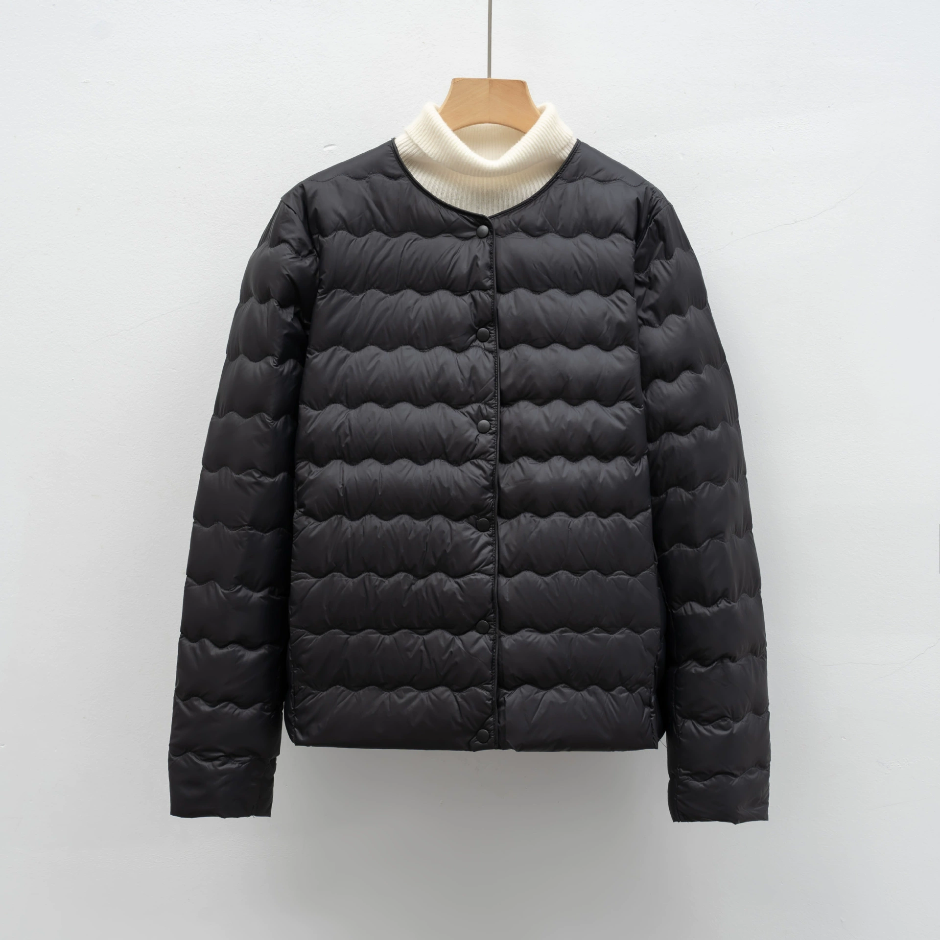 Pinghu Chi новый пуховик новый национальный стандарт 90 бархатный универсальный круглый вырез простой волнистый узор осенне-зимняя верхняя одежда пуховик для женщин