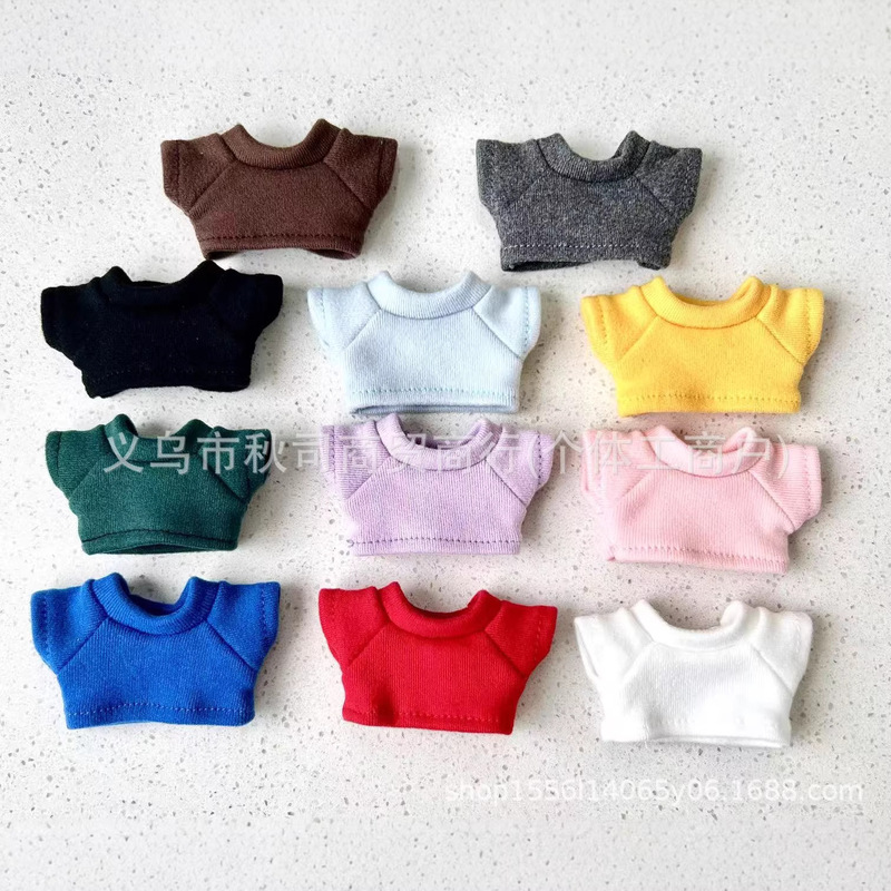 4Th Generation Doll Clothes, Solid Color, Thick Fabric, Long-Legged Kt Sanrio 10cm Doll Top, High Elasticity Clothing 4Th Generation Doll Clothes, Solid Color, Thick Fabric, Long-Legged Kt Sanrio 10cm Doll Top, High Elasticity Clothing