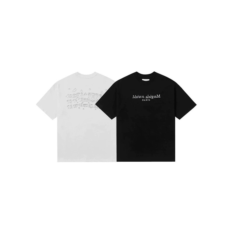 Maison Margiela Mm6 New Loose Casual Letter and Number Print Summer Pure Cotton Short-Sleeved Men's and Women's T-Shirt