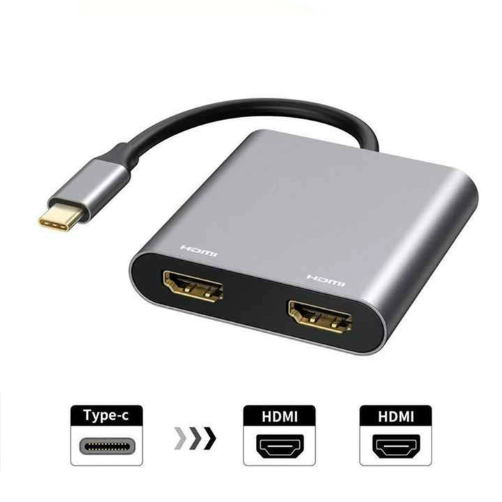 Кабель-конвертер Type-C в двойной HDMI, док-станция, адаптер USB-C для ноутбука