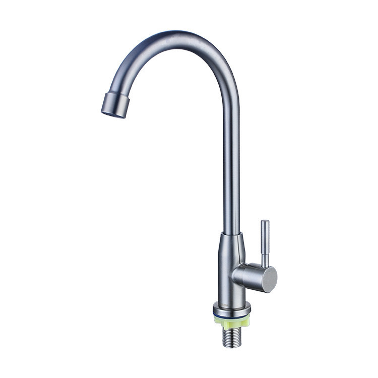 304 acero inoxidable cocina grifo 4 puntos giratorio grifo transfronterizo ingeniería mayorista doméstica cocina grifo de agua fría única