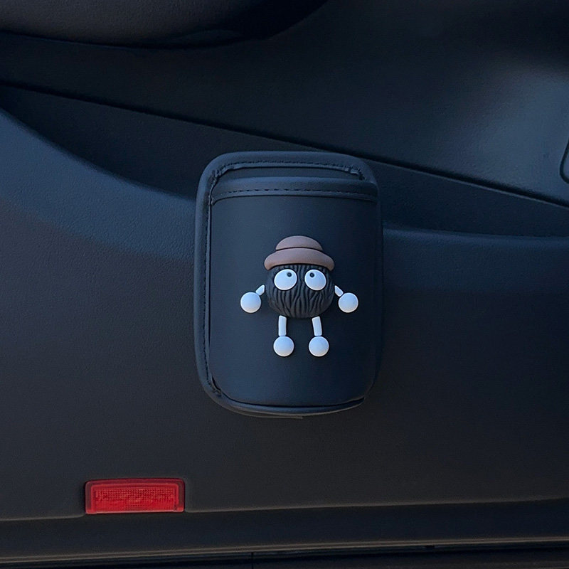 Cute electric vehicle cup holder, milk tea cup holder, car storage box, cartoon tea cup bucket, storage bag, large-capacity cup