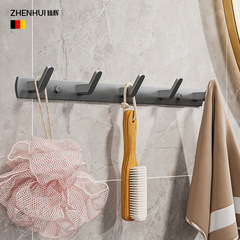 Gun gray coat hanger, bathroom towel hook, drain hook, space aluminum, thickened two-in-one installation, back door coat hook