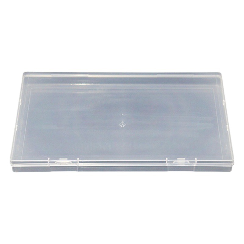 Rectangular plastic box pp transparent box square packaging plastic box flip large storage flat box cross-border 1.7cm