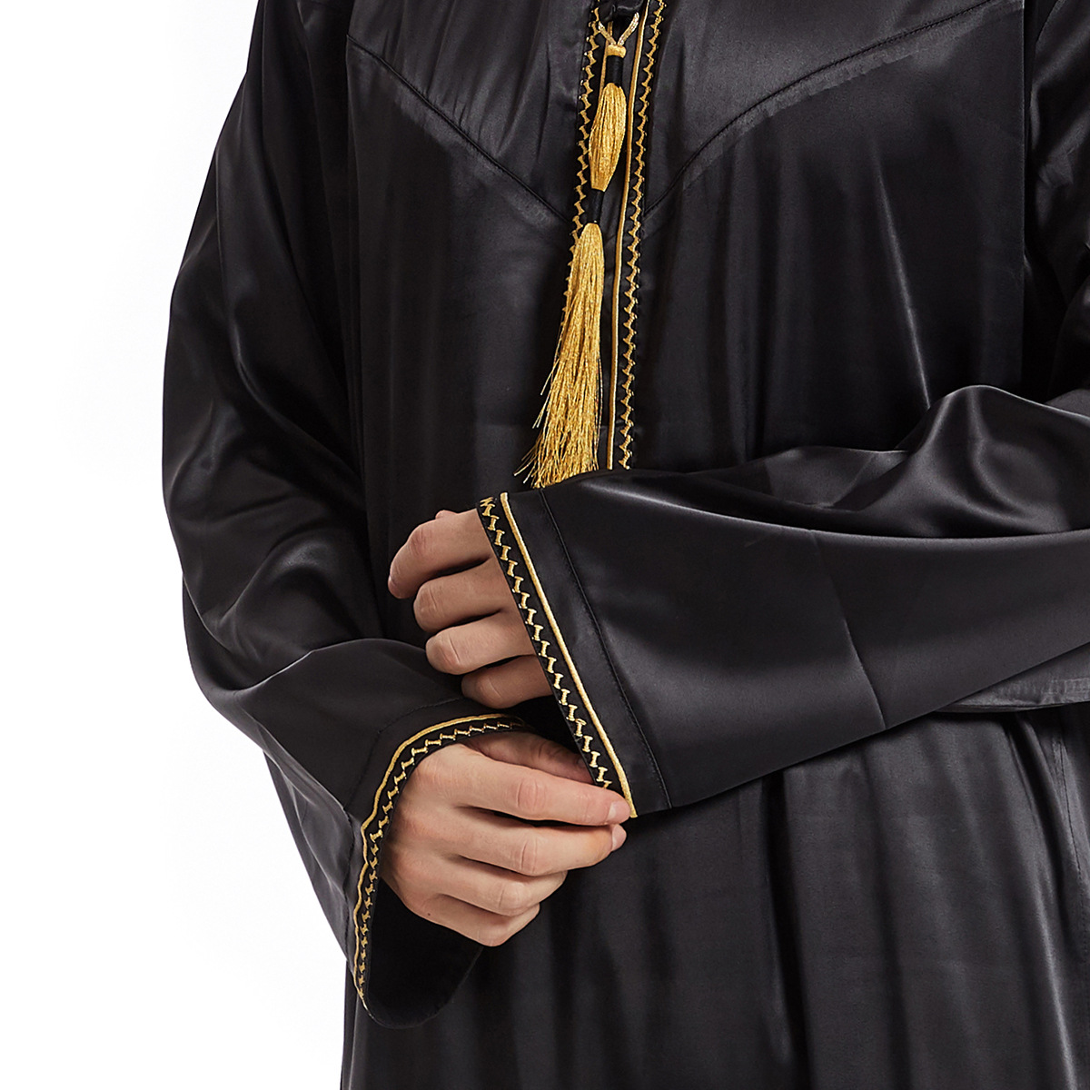 Pánské oblečení, pánská abája z Blízkého východu, jednoduchý muslimský kaftan_voghion.com