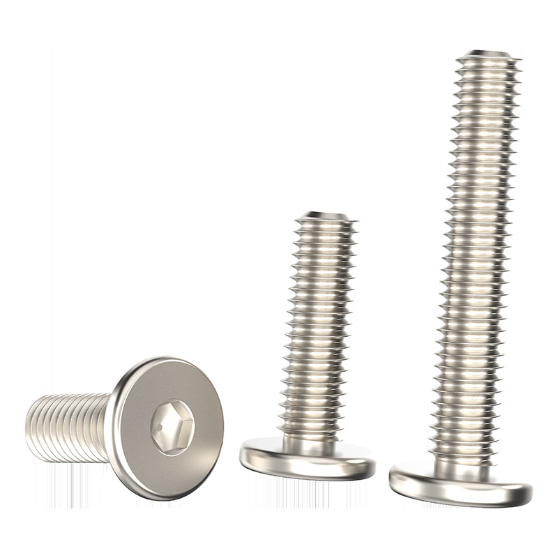 304 acero inoxidable super delgado cabeza CM gran cabeza plana cabeza C extrema cabeza baja tornillo hexagonal M2M3M4M5M6M8