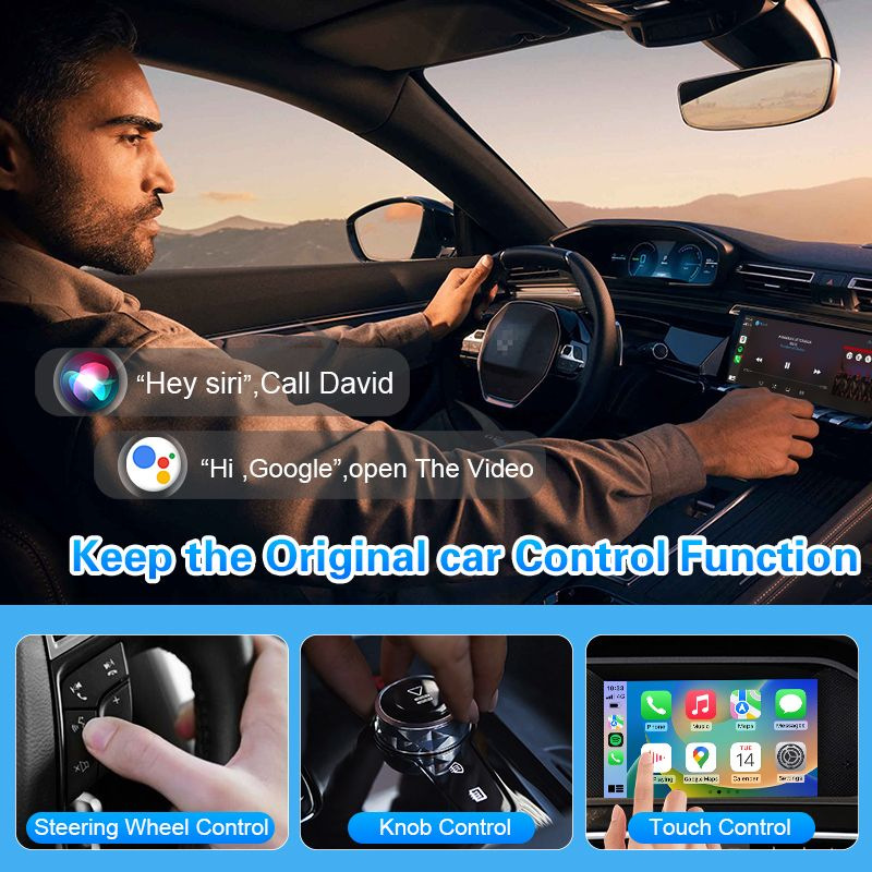 Tk Cross-Border Best-Selling Carplay Wireless Adapter Box Turns Original Wired Car Systems into Wireless Car Connectivity in Seconds