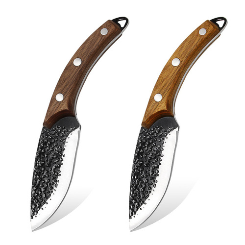 不锈钢黑色锤纹屠宰厨师刀具厨房多用锻打菜刀砍骨剔骨切肉片刀具