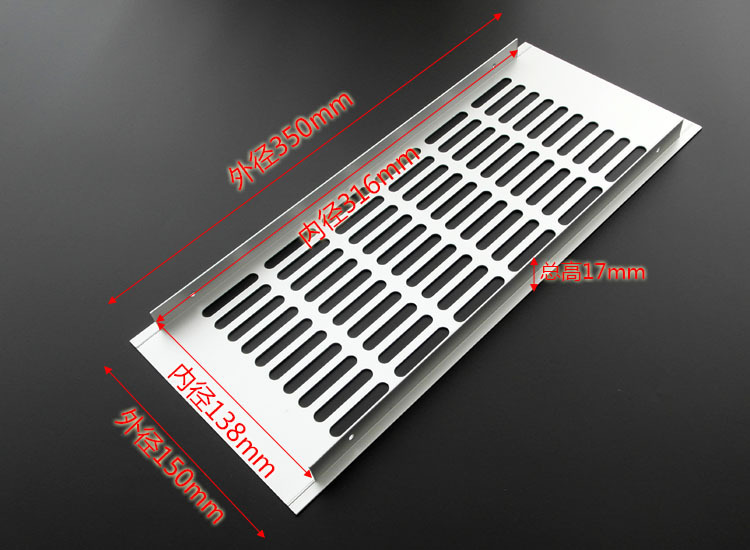 Fábrica al por mayor de aleación de aluminio red de ventilación rectangular armario ventilación de ventilación de ventilación de ventilación multipropósito