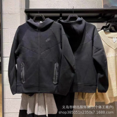 高品質海外人気メンズスモールフックプリントジッパーカーディガンフード付きジャケットは内外に滑らかな質感