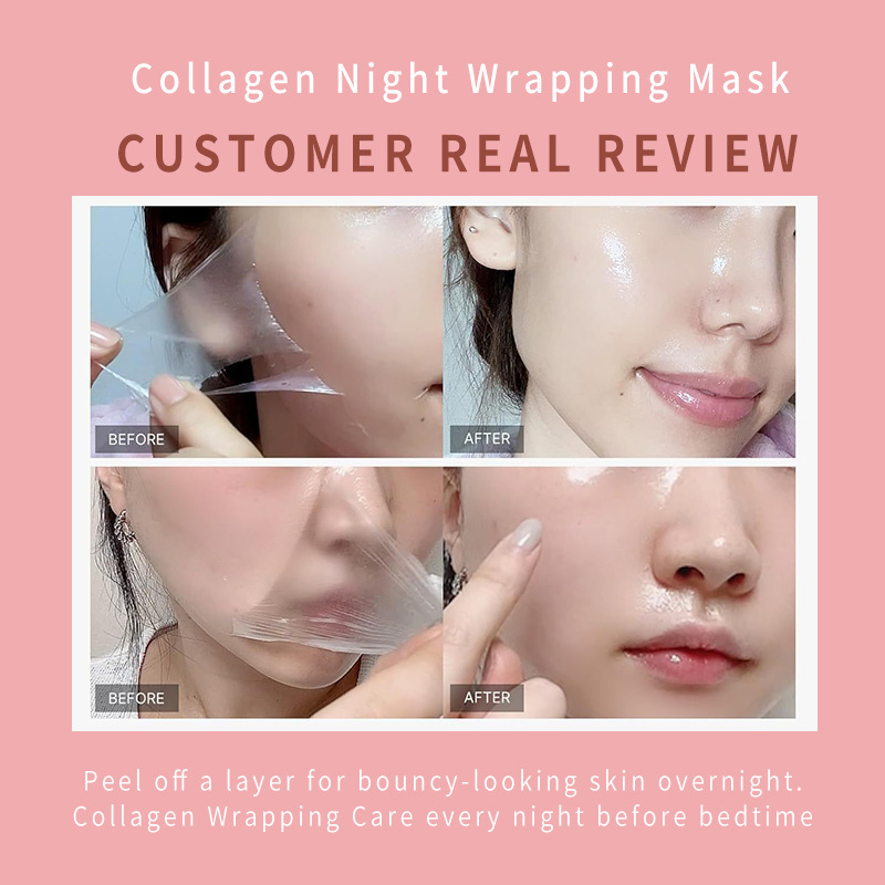 跨境爆款FACEMASK胶原蛋白涂抹面膜面部保湿补水睡眠面膜撕拉外贸|undefined