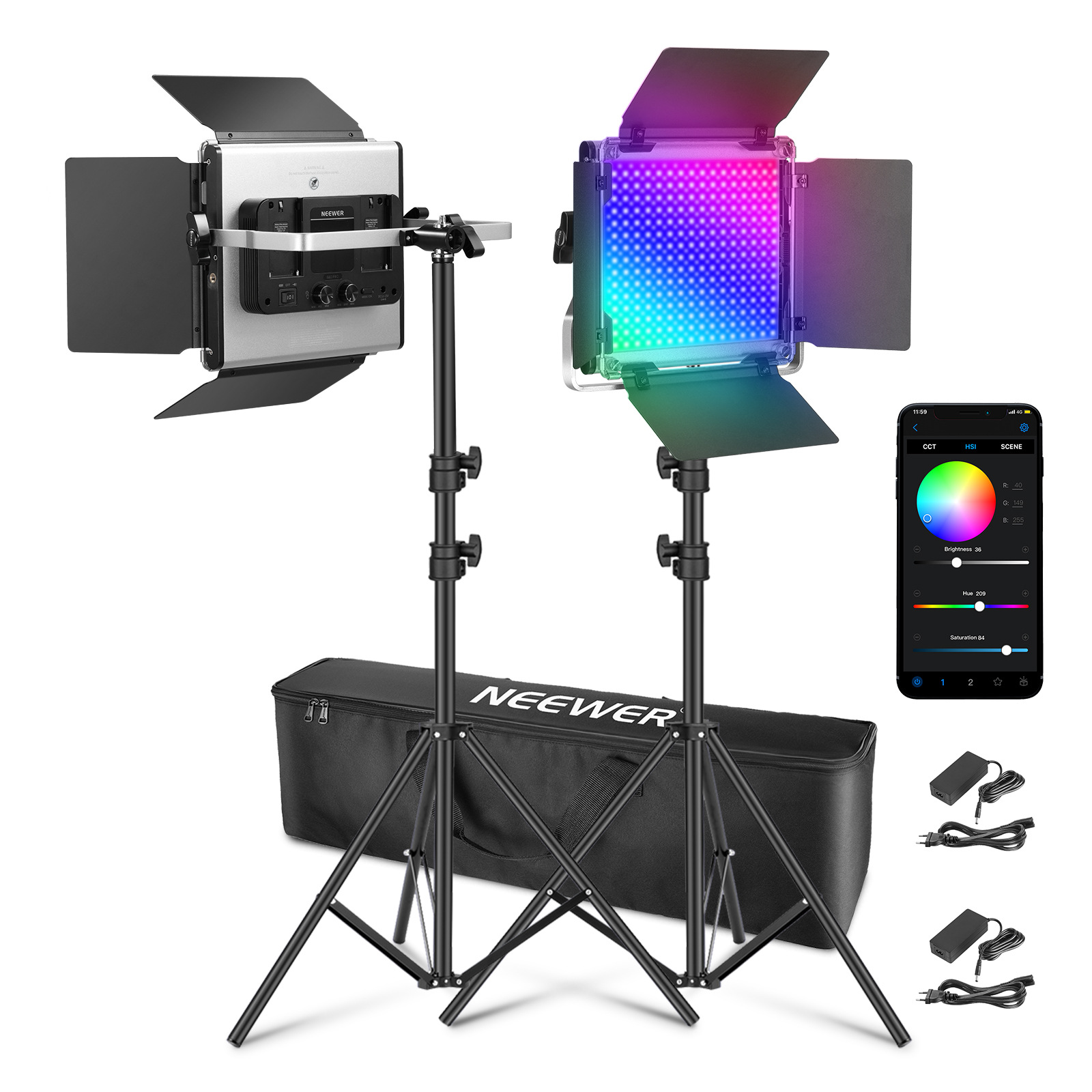 NUEVA / NUEVA 660 PRO II Fotografía RGB a todo color Lámpara de complemento de luz LED Fotografía en vivo Lámpara de panel de luz normal