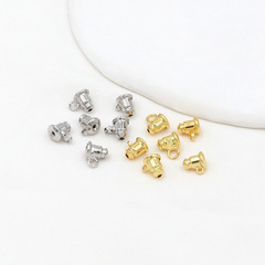 保色18K真金子彈頭耳堵帶吊防過敏耳帽diy手工耳飾批發耳釘塞A47