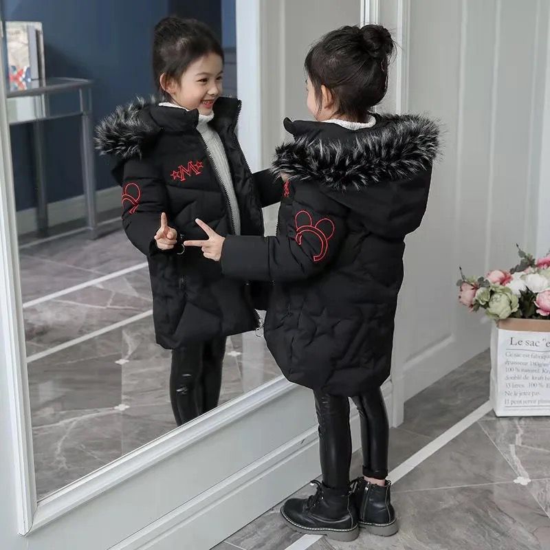 Chaqueta acolchada de algodón de invierno para niñas estilo occidental de longitud media para niños medianos y grandes Chaqueta acolchada de algodón adelgazante para niñas Chaqueta acolchada de algodón cálida para niñas
