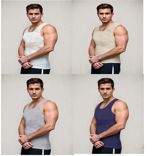 Men's Shaper Abdomen Tinting Shaped Waist Shaping Fat Man Reduced Beer Belly Tight Muscle Fitness Chest Vest