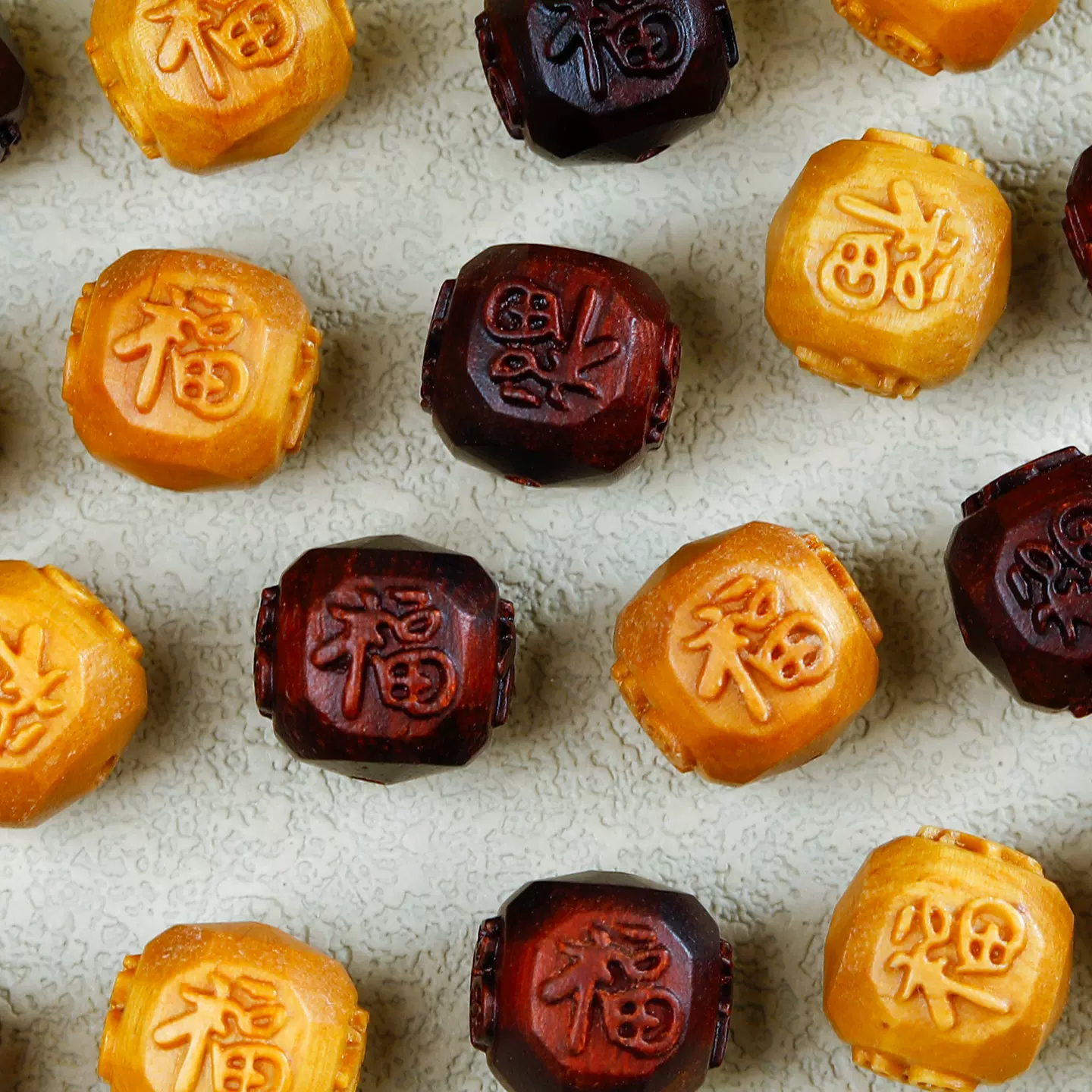 檀香木福字串珠DIY饰品配件隔珠木珠手链项链散珠手工编织配饰